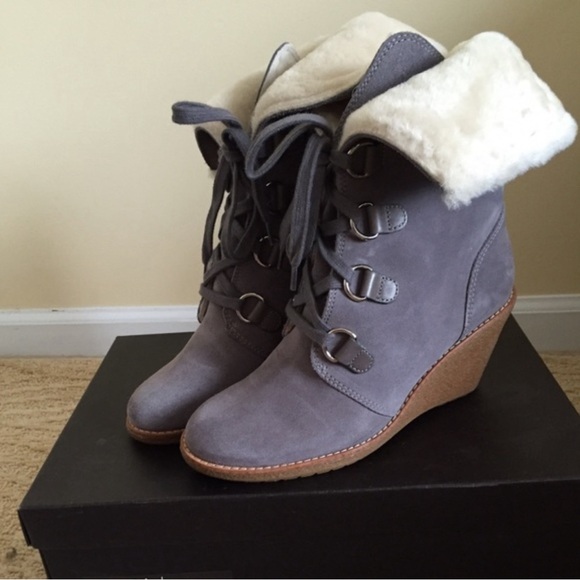Shoes - Cole Haan waterproof gray wedge boots
